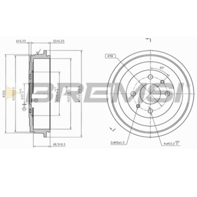 CR5697.jpg Tamburo Freno Posteriore Fiat Panda Panda Van Lancia Ypsilon Cr5697 51904681 Bremsi