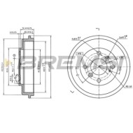 Tamburo Freno Posteriore Ford Fiesta Vi Cr5737 1523797 Verniciato Bremsi