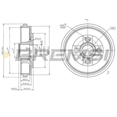 CR5739.jpg Tamburo Freno Posteriore Suzuki Wagon R+ 2 Volumi/coda Spiovente Cr5739 4 Verniciato Bremsi