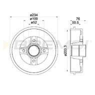 Tamburo Freno Posteriore Dacia Logan Cr5742 6001547703 Verniciato Bremsi
