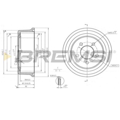 CR5743.jpg Tamburo Freno Posteriore Jeep Cherokee Cr5743 52005350 Verniciato Bremsi