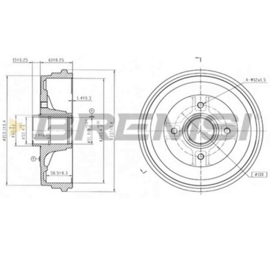 CR5748.jpg Tamburo Freno Posteriore Nissan Micra Iii Cr5748 43206-ax650 Verniciato Bremsi