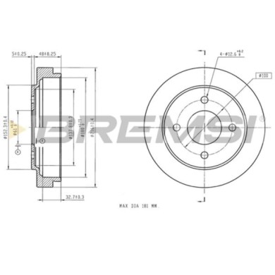 CR5749.jpg Tamburo Freno Posteriore Nissan Micra Ii Cr5749 43206-5f011 Verniciato Bremsi
