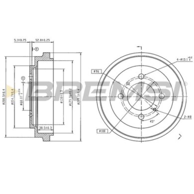 CR5750.jpg Tamburo Freno Posteriore Nissan Sunny Iii Cr5750 43206-50y10 Verniciato Bremsi