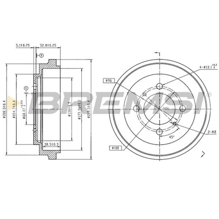 CR5750.jpg Tamburo Freno Posteriore Nissan Sunny Iii Cr5750 43206-50y10 Verniciato Bremsi