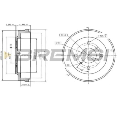 CR5752.jpg Tamburo Freno Posteriore Nissan Almera Ii Hatchback Cr5752 43200-95f0a Verniciato Bremsi