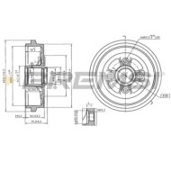 Tamburo Freno Posteriore Nissan Micra Iv Cr5755 43206-1ha0a Verniciato Bremsi