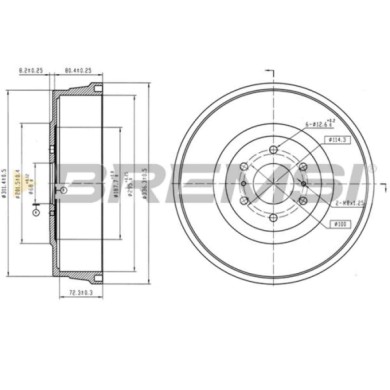 CR5757.jpg Tamburo Freno Posteriore Nissan Np300 Navara Cr5757 43206-eb360 Verniciato Bremsi