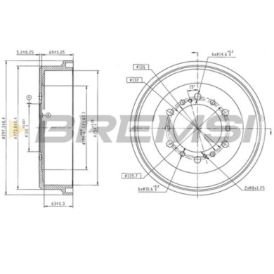 CR5764.jpg Tamburo Freno Posteriore Toyota Land Cruiser Cr5764 42431-60110 Verniciato Bremsi