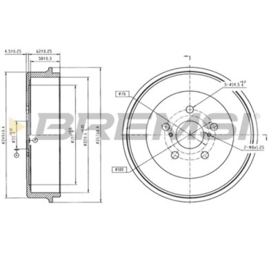 CR5765.jpg Tamburo Freno Posteriore Toyota Avensis Cr5765 42431-05020 Verniciato Bremsi