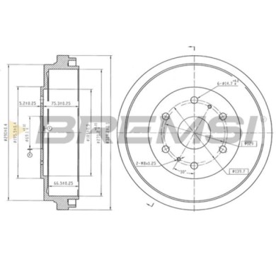 CR5767.jpg Tamburo Freno Posteriore Toyota Hiace Iv Autobus Cr5767 42431-26181 Verniciato Bremsi