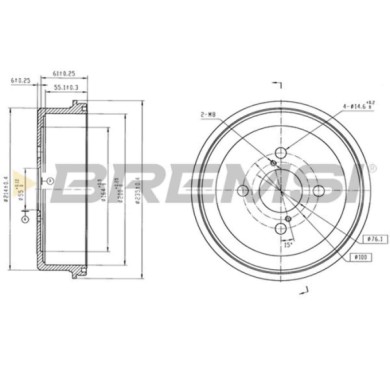 CR5769.jpg Tamburo Freno Posteriore Toyota Corolla Cr5769 42431-12130 Verniciato Bremsi