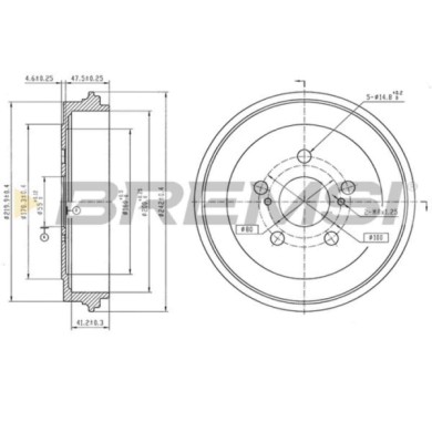 CR5772.jpg Tamburo Freno Posteriore Toyota Corolla Cr5772 42431-02100 Verniciato Bremsi