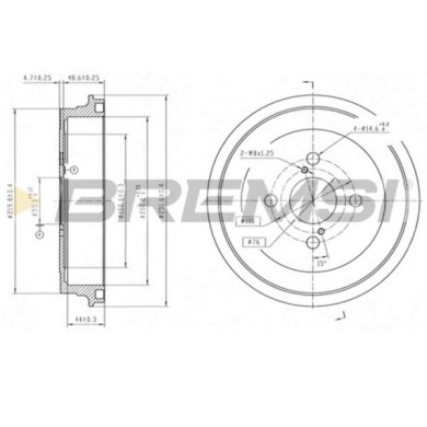 CR5775.jpg Tamburo Freno Posteriore Toyota Yaris Cr5775 42431-52070 Verniciato Bremsi