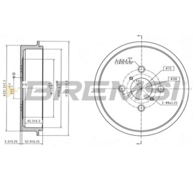 CR5776.jpg Tamburo Freno Posteriore Toyota Yaris Cr5776 42431-0d030 Verniciato Bremsi