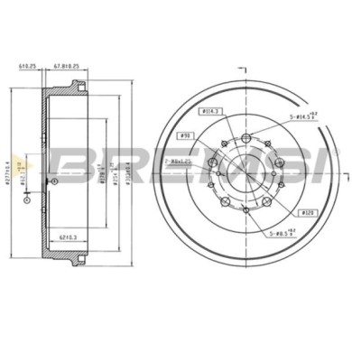 CR5780.jpg Tamburo Freno Posteriore Toyota Hilux Vi Pick-up Cr5780 42431-0k090 Verniciato Bremsi