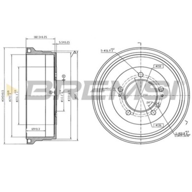 CR5782.jpg Tamburo Freno Posteriore Toyota Land Cruiser Land Cruiser Pick-up Cr5782 42431-60250 Verniciato Bremsi