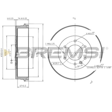 CR5788.jpg Tamburo Freno Posteriore Ford Ranger Cr5788 1733773 Verniciato Bremsi