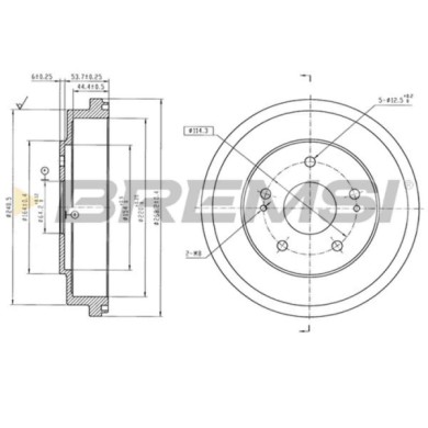 CR5789.jpg Tamburo Freno Posteriore Honda Cr-v I Cr5789 42610-s70-000 Verniciato Bremsi