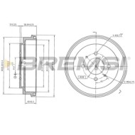 Tamburo Freno Posteriore Mitsubishi Colt Iv Cr5794 Mb58758 Verniciato Bremsi