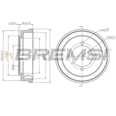 CR5796.jpg Tamburo Freno Posteriore Mitsubishi Space Runner Cr5796 Mb587578 Verniciato Bremsi