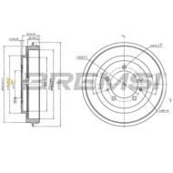 Tamburo Freno Posteriore Mitsubishi Space Wagon Cr5797 Mr307746 Verniciato Bremsi