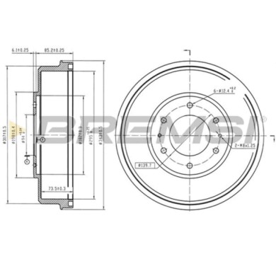 CR5798.jpg Tamburo Freno Posteriore Mitsubishi L200/triton Cr5798 4615a127 Verniciato Bremsi