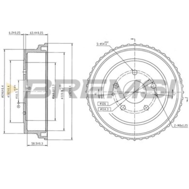CR5801.jpg Tamburo Freno Posteriore Daihatsu Terios Cr5801 42431-87402-000 Verniciato Bremsi