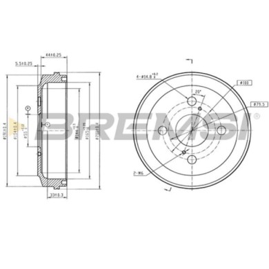 CR5803.jpg Tamburo Freno Posteriore Daihatsu Cuore Vii Cr5803 42431-b1011 Verniciato Bremsi
