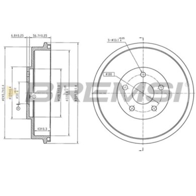 CR5804.jpg Tamburo Freno Posteriore Subaru Legacy I Cr5804 26340aa010 Verniciato Bremsi