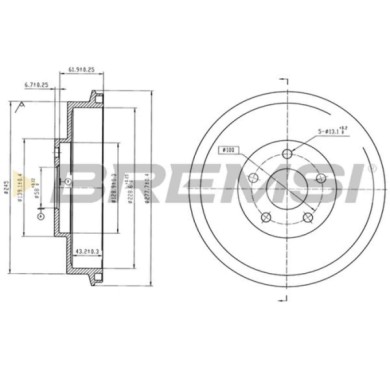 CR5805.jpg Tamburo Freno Posteriore Subaru Forester Cr5805 26740-fa000 Bremsi