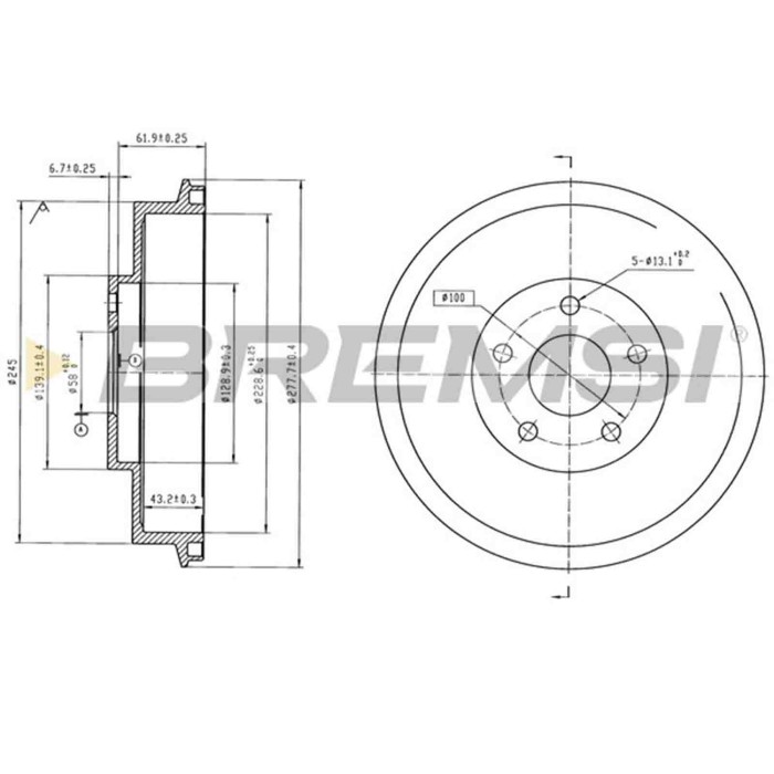 CR5805.jpg Tamburo Freno Posteriore Subaru Forester Cr5805 26740-fa000 Bremsi