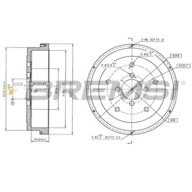 CR5806.jpg Tamburo Freno Posteriore Suzuki Samurai Fuoristrada Chiuso Cr5806 43500-83810 Verniciato Bremsi