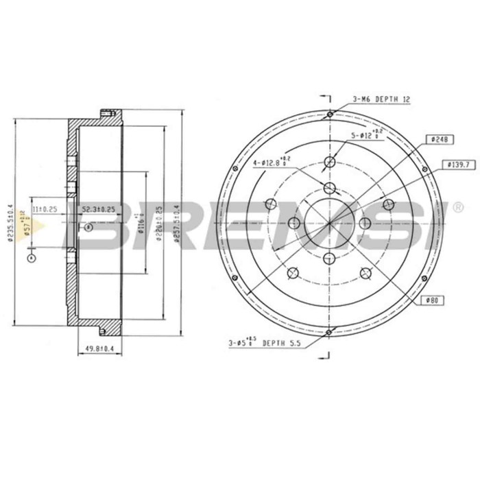 CR5806.jpg Tamburo Freno Posteriore Suzuki Samurai Fuoristrada Chiuso Cr5806 43500-83810 Verniciato Bremsi