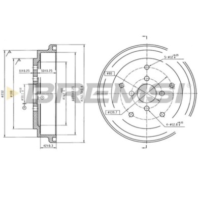 CR5808.jpg Tamburo Freno Posteriore Suzuki Vitara Cabrio Cr5808 43511-60a00 Verniciato Bremsi