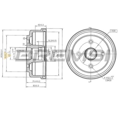 CR5815.jpg Tamburo Freno Posteriore Suzuki Wagon R+ 2 Volumi/coda Spiovente Cr5815 43511-75f02 Verniciato Bremsi