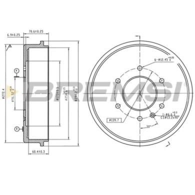 CR5821.jpg Tamburo Freno Posteriore Isuzu Trooper I Cr5821 8-94226-829-1 Verniciato Bremsi
