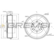 Tamburo Freno Posteriore Isuzu D-max Ii Cr5823 8-980618130 Verniciato Bremsi