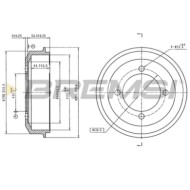 Tamburo Freno Posteriore Hyundai Accent I Cr5825 58411-22000 Verniciato Bremsi