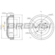 Tamburo Freno Posteriore Hyundai Accent Ii Cr5834 58411-25010 Verniciato Bremsi