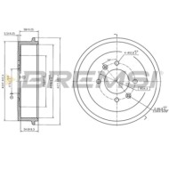 Tamburo Freno Posteriore Hyundai Sonata Iv Cr5835 58411-38000 Verniciato Bremsi