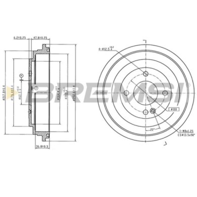 CR5839.jpg Tamburo Freno Posteriore Hyundai I20 Cr5839 58411-1r000 Verniciato Bremsi