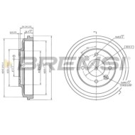 Tamburo Freno Posteriore Kia Carens I Cr5842 0k2fa-26-251 Verniciato Bremsi