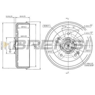 CR5844.jpg Tamburo Freno Posteriore Kia Sportage Suv Cr5844 0k011-26-251b Verniciato Bremsi