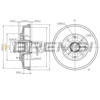 CR5846.jpg Tamburo Freno Posteriore Kia Rio 2 Volumi/coda Spiovente Cr5846 0k30a-26-251a Verniciato Bremsi