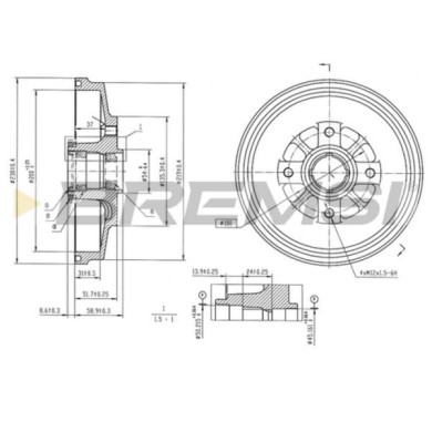 CR5847.jpg Tamburo Freno Posteriore Kia Rio 2 Volumi/coda Spiovente Cr5847 0k30c-26-250a Verniciato Bremsi