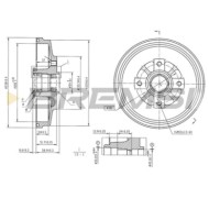 Tamburo Freno Posteriore Kia Rio 2 Volumi/coda Spiovente Cr5847 0k30c-26-250a Verniciato Bremsi
