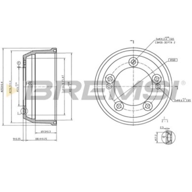 CR5849.jpg Tamburo Freno Posteriore Kia K2500 Cr5849 58329-4e000 Verniciato Bremsi