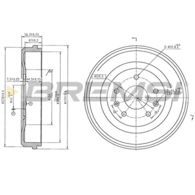 CR5854.jpg Tamburo Freno Posteriore Land Rover Freelander Cr5854 Sdc100110 Verniciato Bremsi
