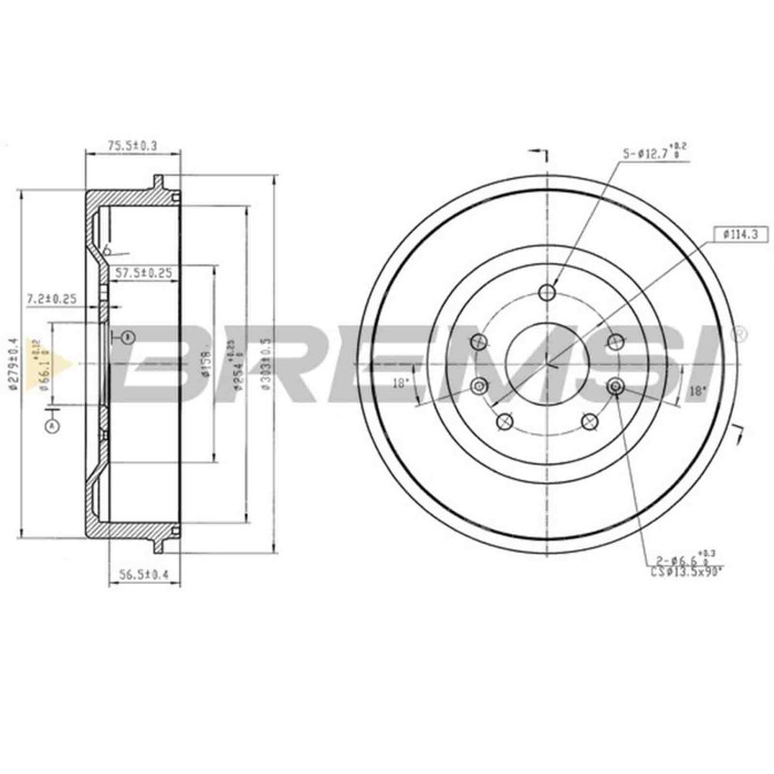 CR5855.jpg Tamburo Freno Posteriore Land Rover Freelander Cr5855 Sdc000010 Verniciato Bremsi